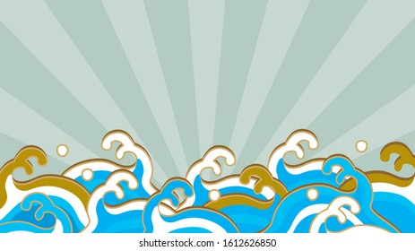 Japanese wave pattern background pattern