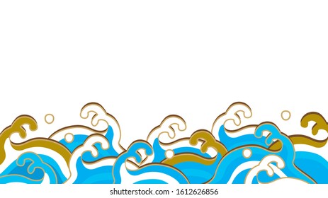 Japanese wave pattern background pattern