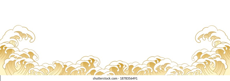 Japanese wave pattern background pattern