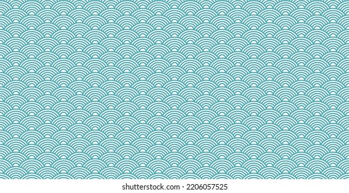 Japanese wave pattern light blue color