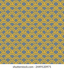 Japanese wave pattern on a blue background. Saha designs fabric patterns.