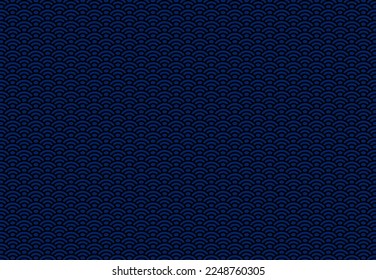 Japanese Wave pattern seamless pattern. traditional Japanese pattern style background Blue-Black Traditional Japan Background. Oriental Asia Ornament Texture. National China Backdrop.