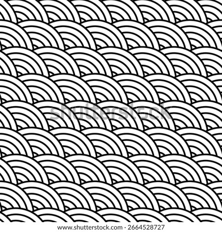 Japanese wave pattern,  traditional Japanese design,