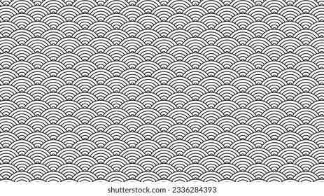 Japanese Wave pattern. Trendy stylish design for social media and packaging. Creative idea for medical, technology or science design. Isolated on white background. Vector
