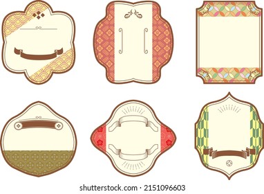 Japanese wave pattern vector image on geometric background. Vintage style abstract layout pattern
