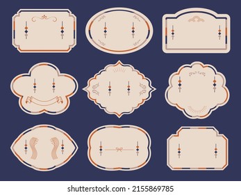 Japanese wave pattern vector image on geometric background. Vintage style abstract layout pattern
