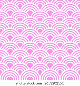 Japanese wave pink seamless pattern background.
