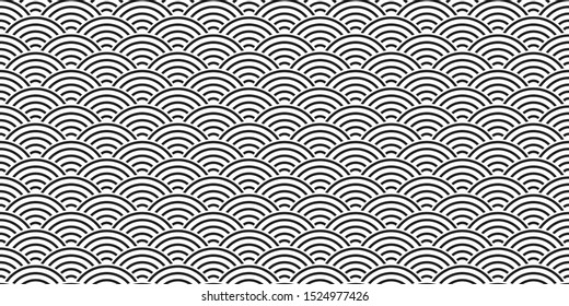 Japanese wave seamless pattern abstract isolated tile background repeat wallpaper illustration design