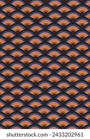 Japanese wave seamless pattern. Abstract ink print vector background. Block print fabric effect wallpaper.