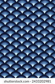 Japanese wave seamless pattern. Abstract ink print vector background. Block print fabric effect wallpaper.