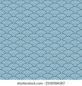 Japanese wave seamless pattern background vector
