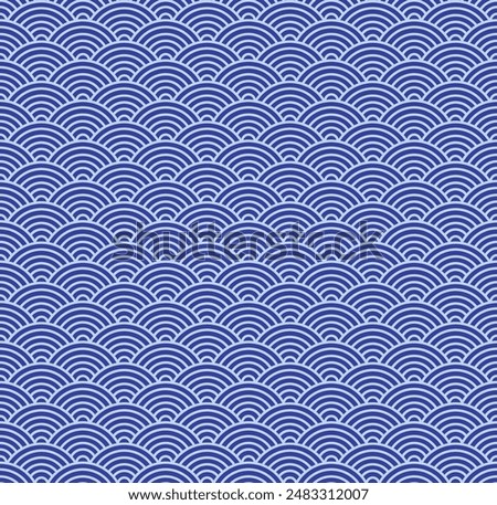 Japanese wave seamless pattern background vector
