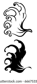 Japanese wave tattoo design isolate vector