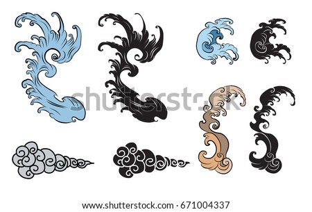 japanese wave tattoo vector