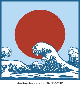 the japanese wave vector illustration