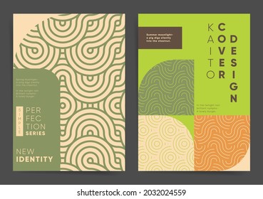 Japanese waves template set. Abstract Geometric Vector poster design collection. EPS 10 asian background layout for banners, posters, web design, flyers, book covers.