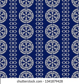 Japanese Wheel Art Seamless Pattern