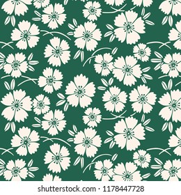 Japanese white carnations pattern