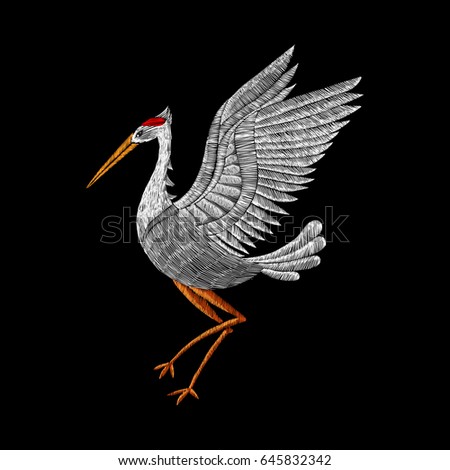 japanese white crane bird
