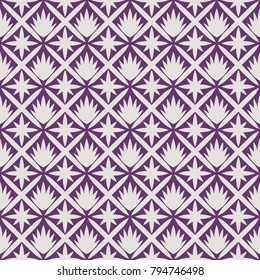 Japanese white leaf pattern on violet background