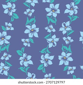 Japanische wilde Blume Blatt Vektor nahtloses Muster