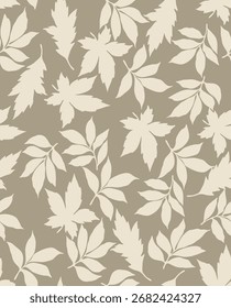 Japanese Wild Leaf Vector Seamless Pattern