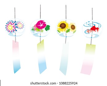 Japanese wind chimes set