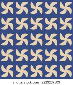 Japanese Wind Turbine Motif Vector Seamless Pattern