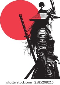 a Japanese woman as a samurai warrior