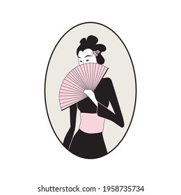 Japanese women, vector graphic design element