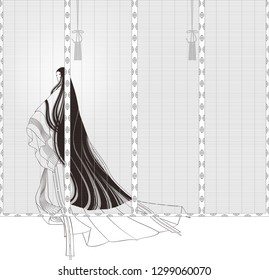 Japanese women's ceremonial robe not specifying the age.