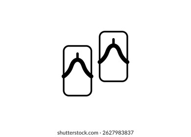 japanese wooden sandals icon outline