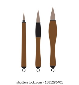 japanese writing brush icon- vector illustration