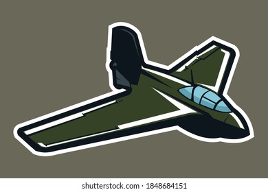 Japanese WWII Rocket-powered Interceptor Aircraft Vector Illustration. 