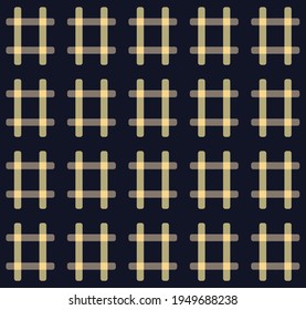 Japanese Yellow Plaid Checkered Vector Seamless Pattern