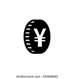 Japanese Yen or Chinese Yuan currency symbol flat icon for apps and websites