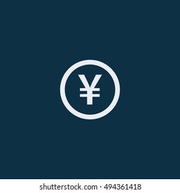 Japanese Yen or Chinese Yuan currency symbol flat icon for apps and websites