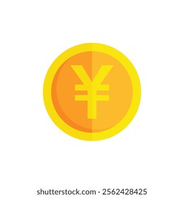 Japanese yen coin flat vector design isolated on white background