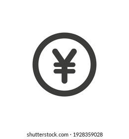 Japanese Yen coin icon on white background