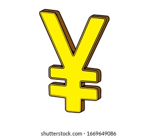 japanese yen currency sign 3d vector illustration