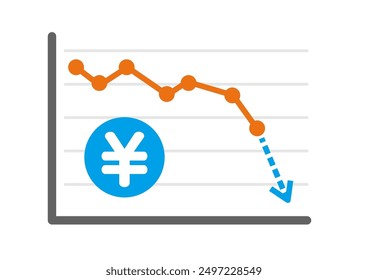 Japanese Yen Exchange Chart Illustration | Falling