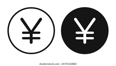 Japanese yen icon set. Japanese yen vector symbol. Japan currency pictogram.