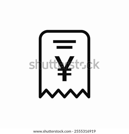 japanese yen receipt check bill icon sign vector