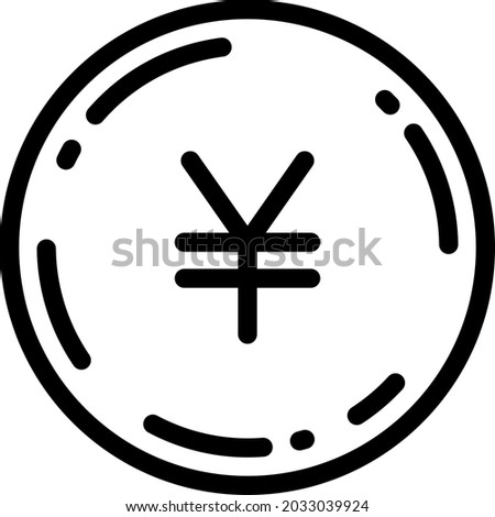 Japanese Yen RMB Coin Icon Vector Illustration