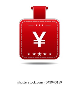 Japanese Yen Sign Red Vector Icon Design