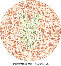 Japanese yen symbol red and green color blindness test card