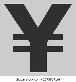 Japanese Yen vector icon. An isolated flat icon illustration of Japanese Yen with nobody.