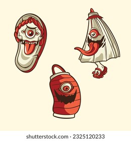 	
Arte vectorial estilo Yokai japonés