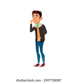 japanese young boy looking at test result on university wall cartoon vector. japanese young boy looking at test result on university wall character. isolated flat cartoon illustration