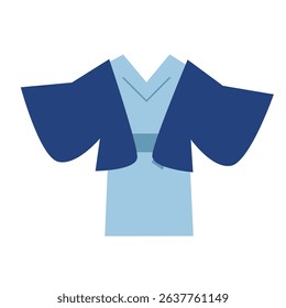 Men’s Japanese Yukata with Dark Blue Haori
